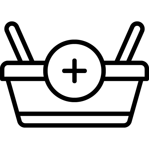 Water delivery service icon with jug and plus sign, representing Southwest Louisiana area deliveries